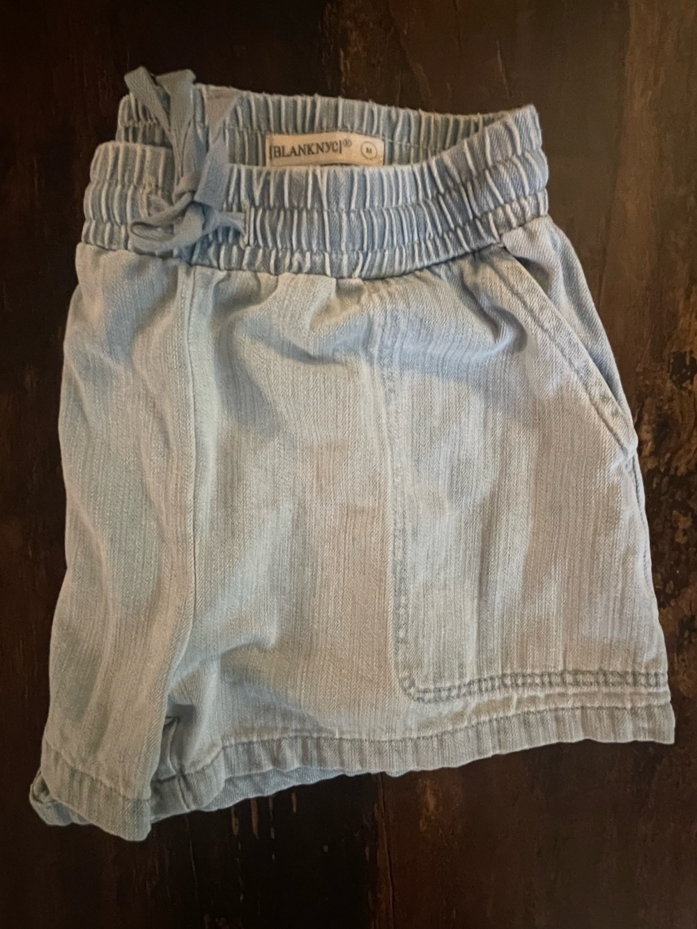 Light Blue Denim Women's Elastic-Waist Shorts